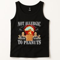 Funny Weird Meme Not Allergic To Peanut Cursed Peanut Butter Tank Top