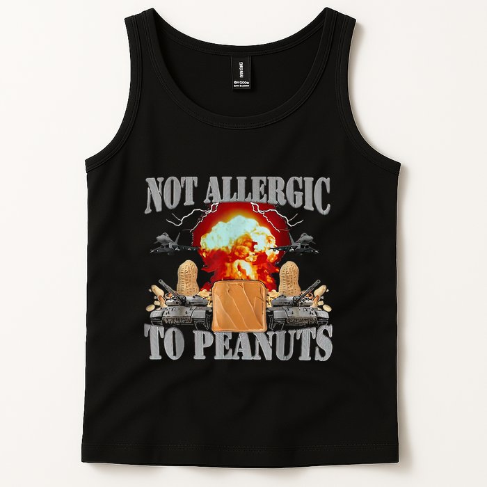 Funny Weird Meme Not Allergic To Peanut Cursed Peanut Butter Tank Top
