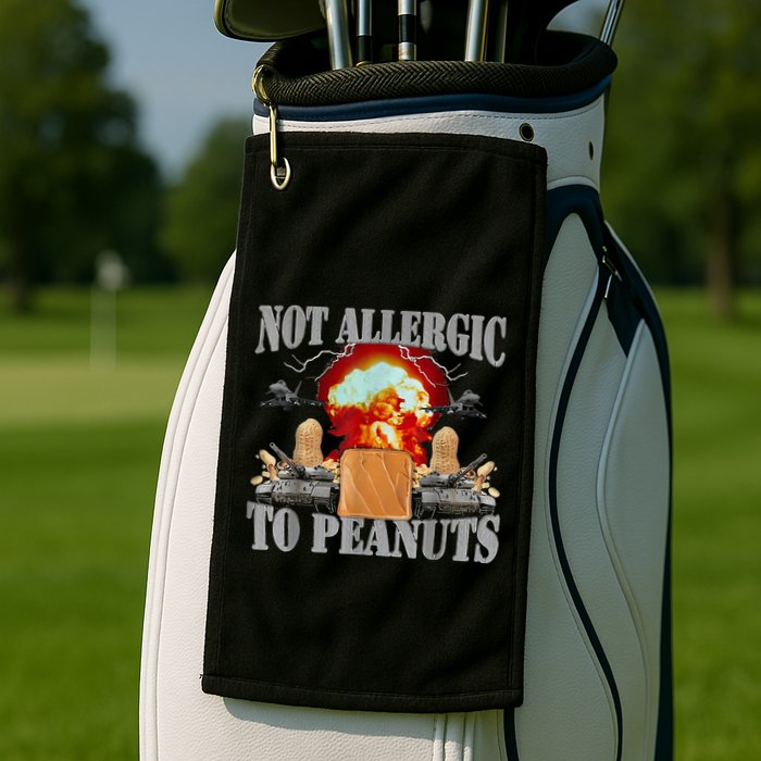 Funny Weird Meme Not Allergic To Peanut Cursed Peanut Butter Golf Towel