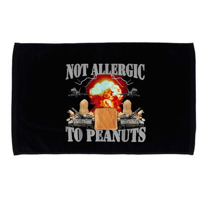 Funny Weird Meme Not Allergic To Peanut Cursed Peanut Butter Microfiber Hand Towel