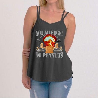 Funny Weird Meme Not Allergic To Peanut Cursed Peanut Butter Women's Strappy Tank