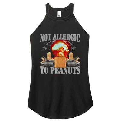 Funny Weird Meme Not Allergic To Peanut Cursed Peanut Butter Women's Perfect Tri Rocker Tank