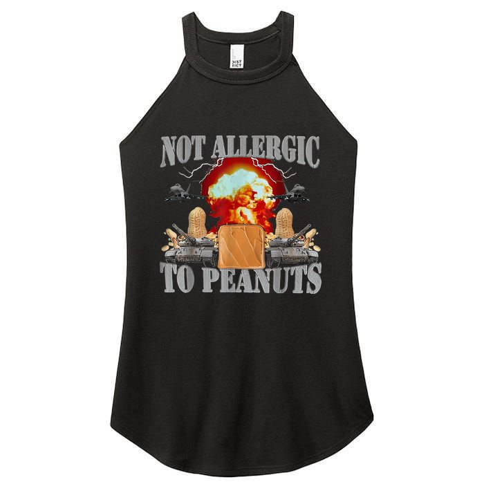 Funny Weird Meme Not Allergic To Peanut Cursed Peanut Butter Women's Perfect Tri Rocker Tank