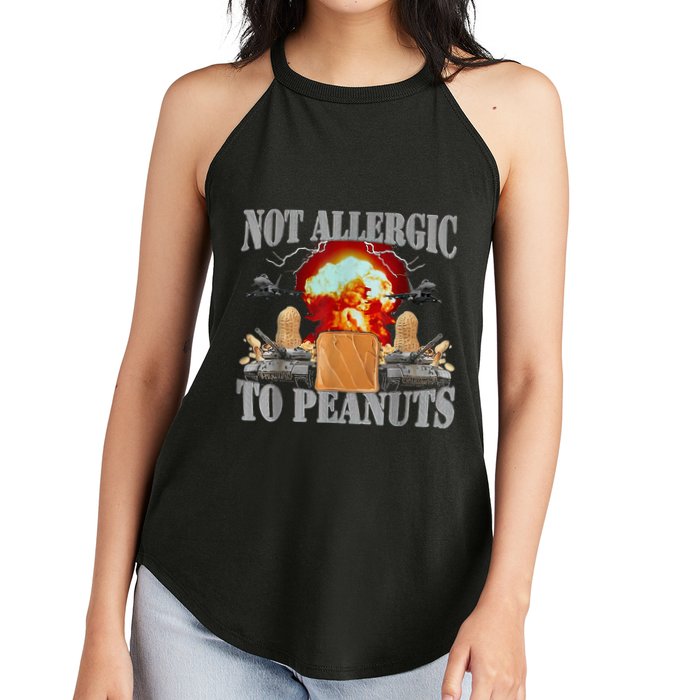Funny Weird Meme Not Allergic To Peanut Cursed Peanut Butter Women's Perfect Tri Rocker Tank