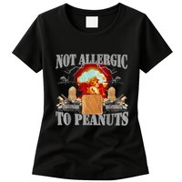 Funny Weird Meme Not Allergic To Peanut Cursed Peanut Butter Womens T-Shirt