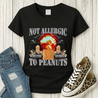 Funny Weird Meme Not Allergic To Peanut Cursed Peanut Butter Womens T-Shirt