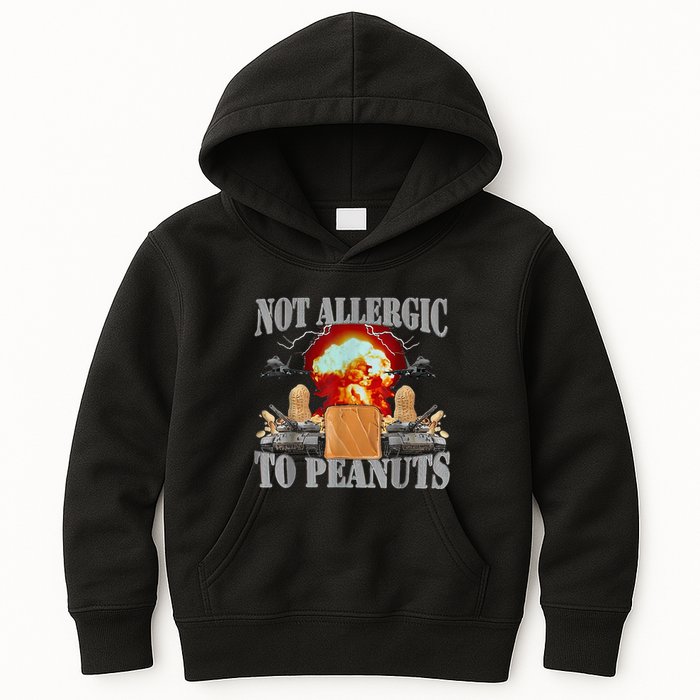 Funny Weird Meme Not Allergic To Peanut Cursed Peanut Butter Kids Hoodie