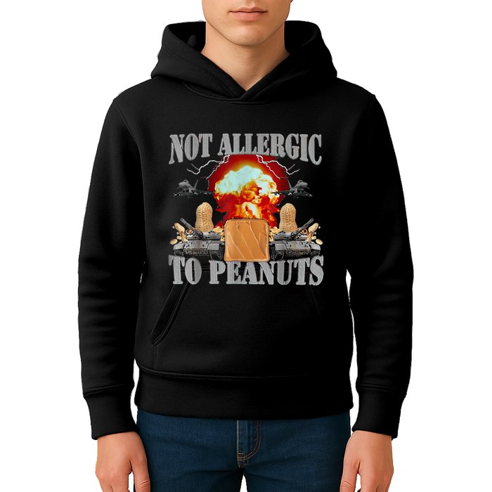 Funny Weird Meme Not Allergic To Peanut Cursed Peanut Butter Kids Hoodie