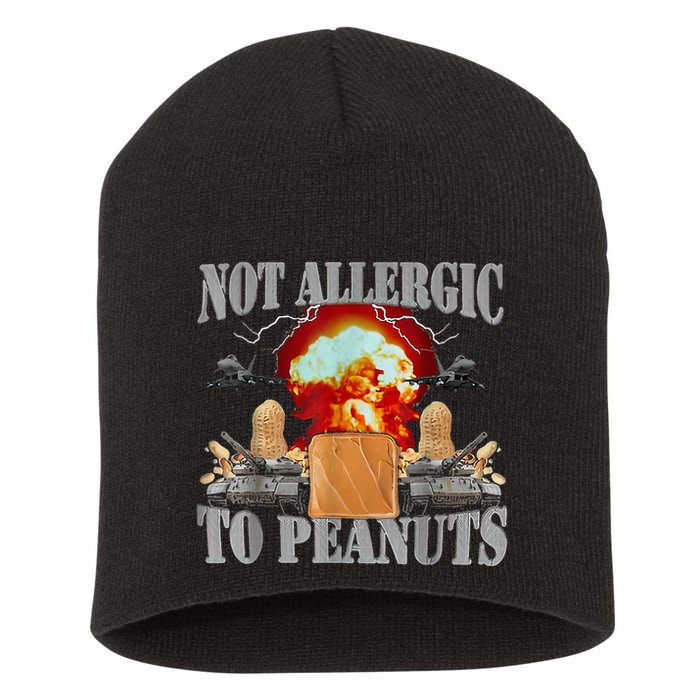 Funny Weird Meme Not Allergic To Peanut Cursed Peanut Butter Short Acrylic Beanie