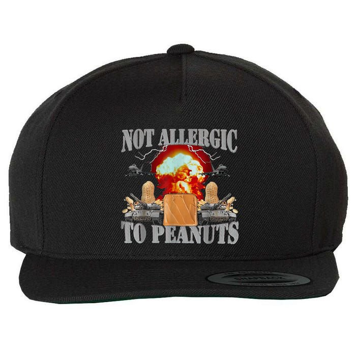 Funny Weird Meme Not Allergic To Peanut Cursed Peanut Butter Wool Snapback Cap