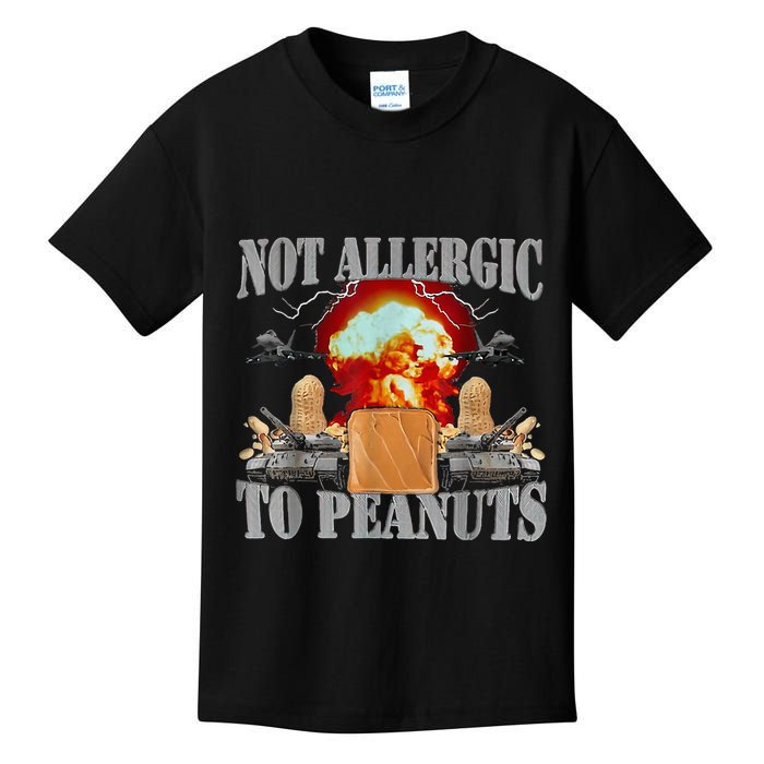 Funny Weird Meme Not Allergic To Peanut Cursed Peanut Butter Kids T-Shirt