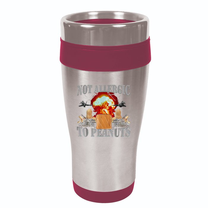 Funny Weird Meme Not Allergic To Peanut Cursed Peanut Butter 16oz Travel Tumbler
