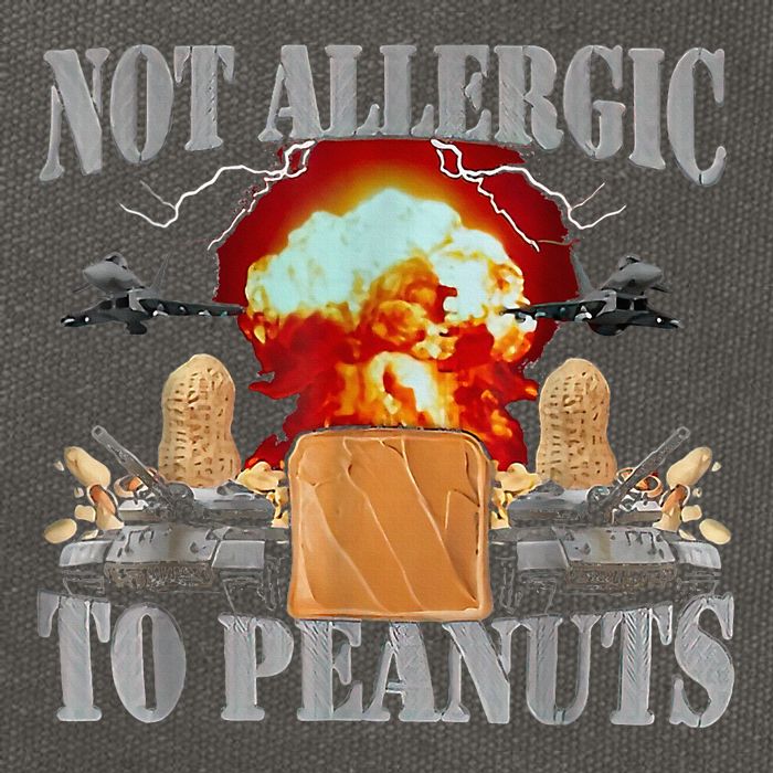 Funny Weird Meme Not Allergic To Peanut Cursed Peanut Butter Cotton Canvas Backpack