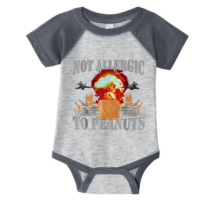 Funny Weird Meme Not Allergic To Peanut Cursed Peanut Butter Infant Baby Jersey Bodysuit