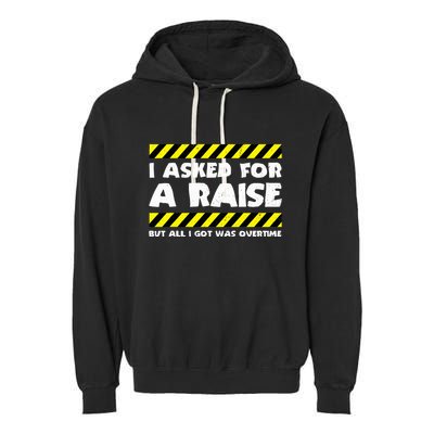Funny Work Meme Working Overtime Funny Factory Worker Garment-Dyed Fleece Hoodie