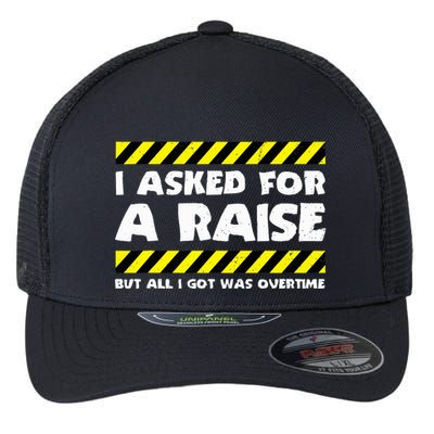 Funny Work Meme Working Overtime Funny Factory Worker Flexfit Unipanel Trucker Cap