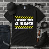 Funny Work Meme Working Overtime Funny Factory Worker Tall T-Shirt
