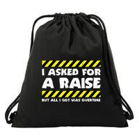Funny Work Meme Working Overtime Funny Factory Worker Drawstring Bag