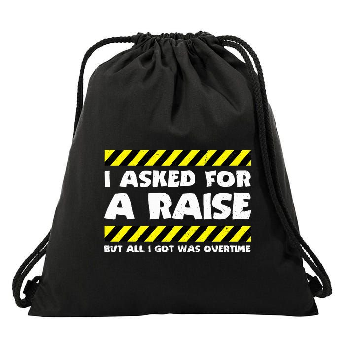 Funny Work Meme Working Overtime Funny Factory Worker Drawstring Bag
