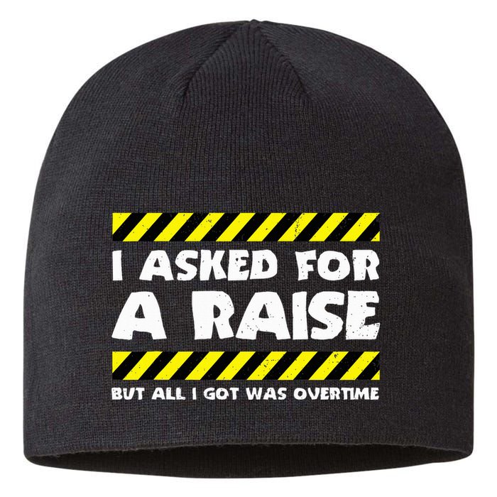 Funny Work Meme Working Overtime Funny Factory Worker Sustainable Beanie