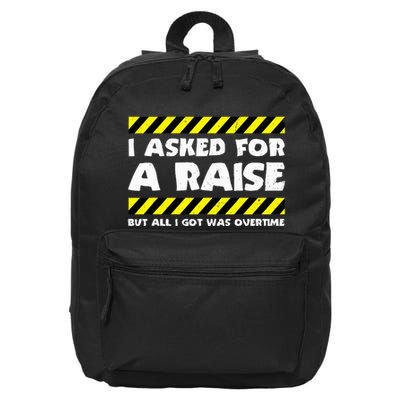 Funny Work Meme Working Overtime Funny Factory Worker 16 in Basic Backpack