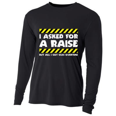 Funny Work Meme Working Overtime Funny Factory Worker Cooling Performance Long Sleeve Crew