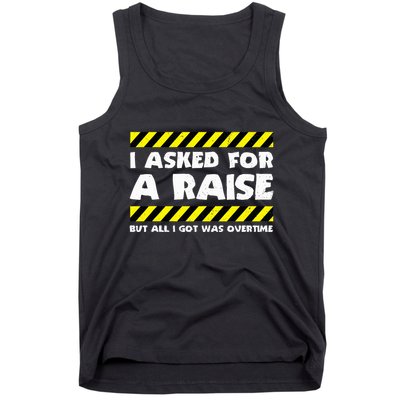 Funny Work Meme Working Overtime Funny Factory Worker Tank Top