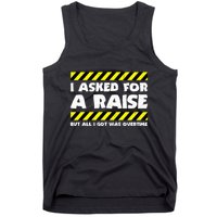 Funny Work Meme Working Overtime Funny Factory Worker Tank Top