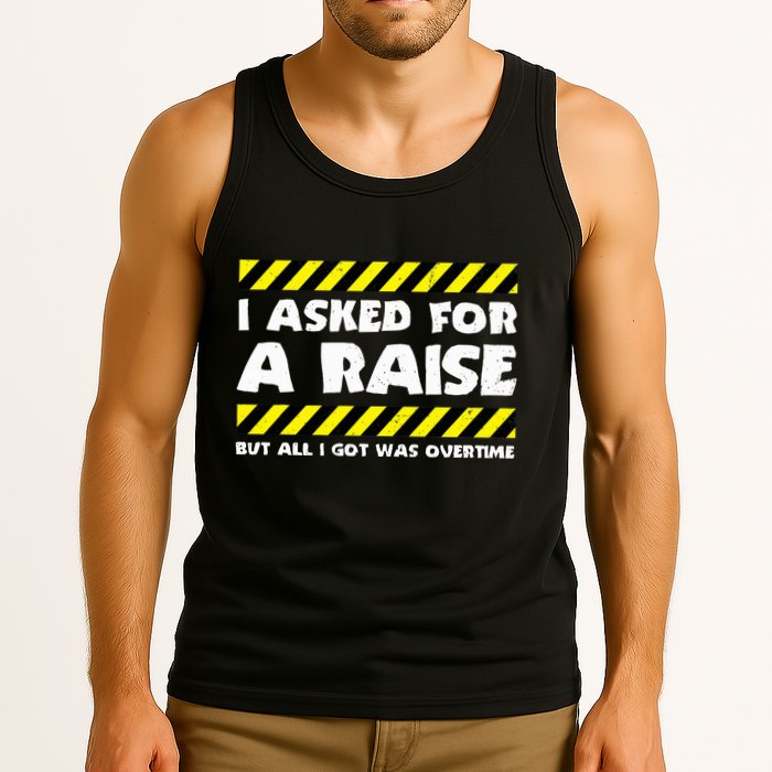 Funny Work Meme Working Overtime Funny Factory Worker Tank Top