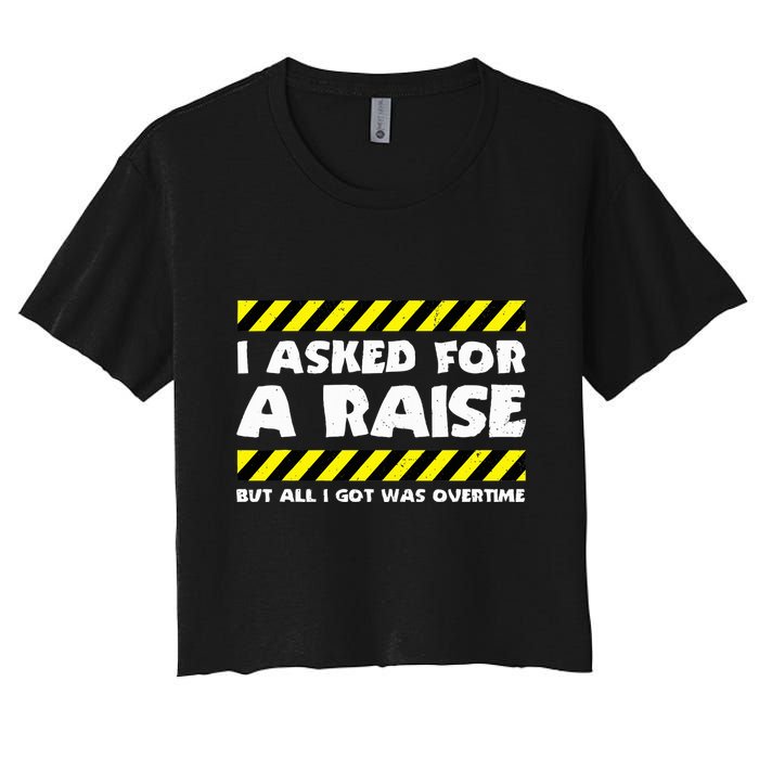 Funny Work Meme Working Overtime Funny Factory Worker Crop Top