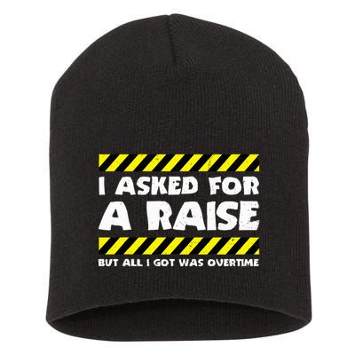Funny Work Meme Working Overtime Funny Factory Worker Short Acrylic Beanie