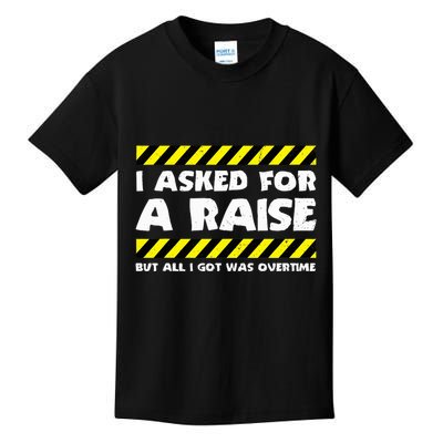Funny Work Meme Working Overtime Funny Factory Worker Kids T-Shirt
