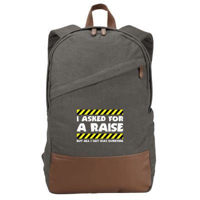 Funny Work Meme Working Overtime Funny Factory Worker Cotton Canvas Backpack