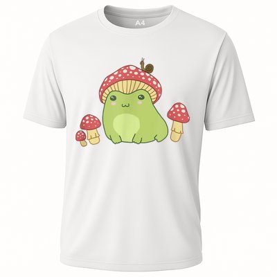 Frog With Mushroom Hat & Snail Cottagecore Aesthetic Performance Shirt