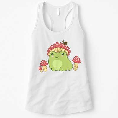 Frog With Mushroom Hat & Snail Cottagecore Aesthetic Womens Tank Top