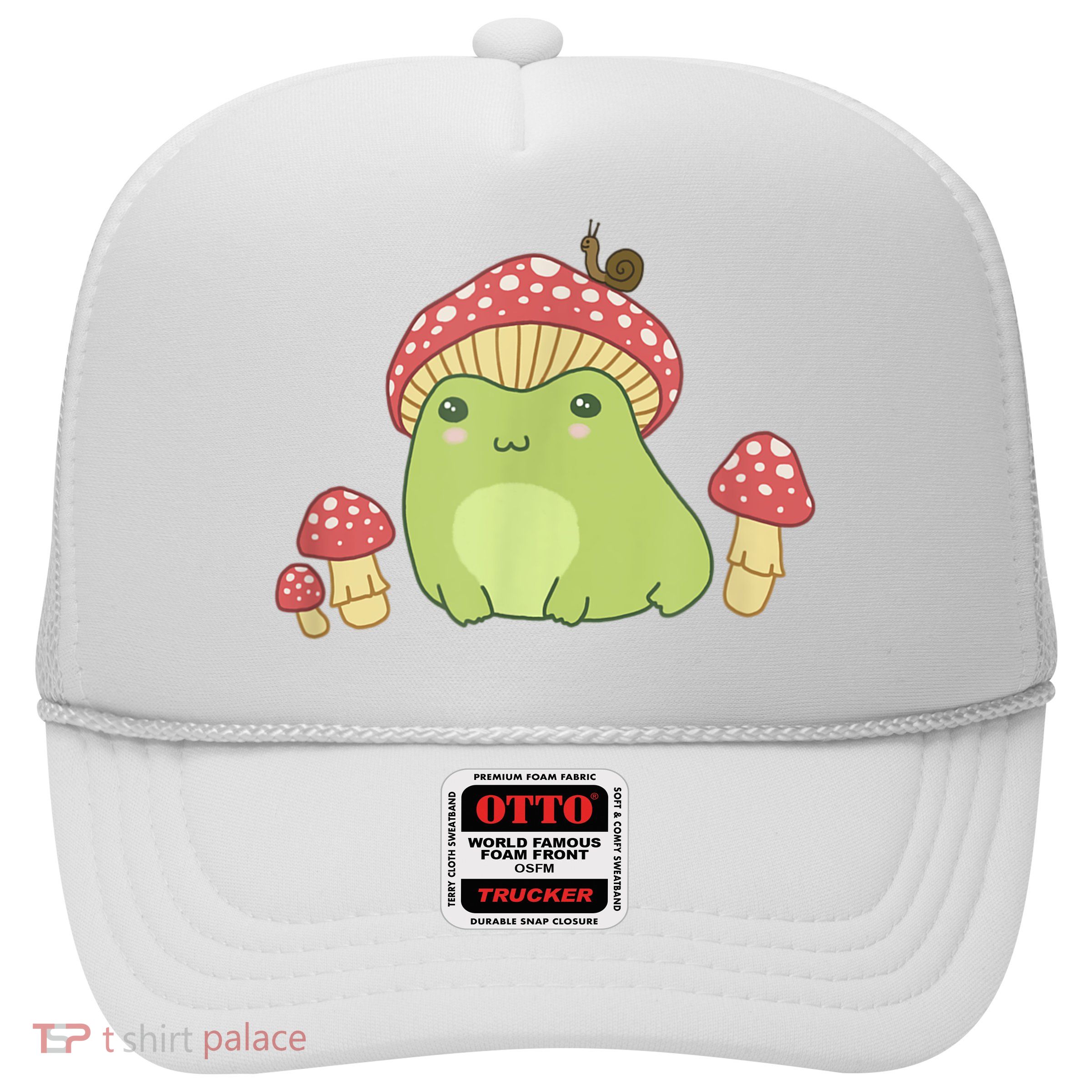 Frog With Mushroom Hat & Snail Cottagecore Aesthetic Trucker Hat