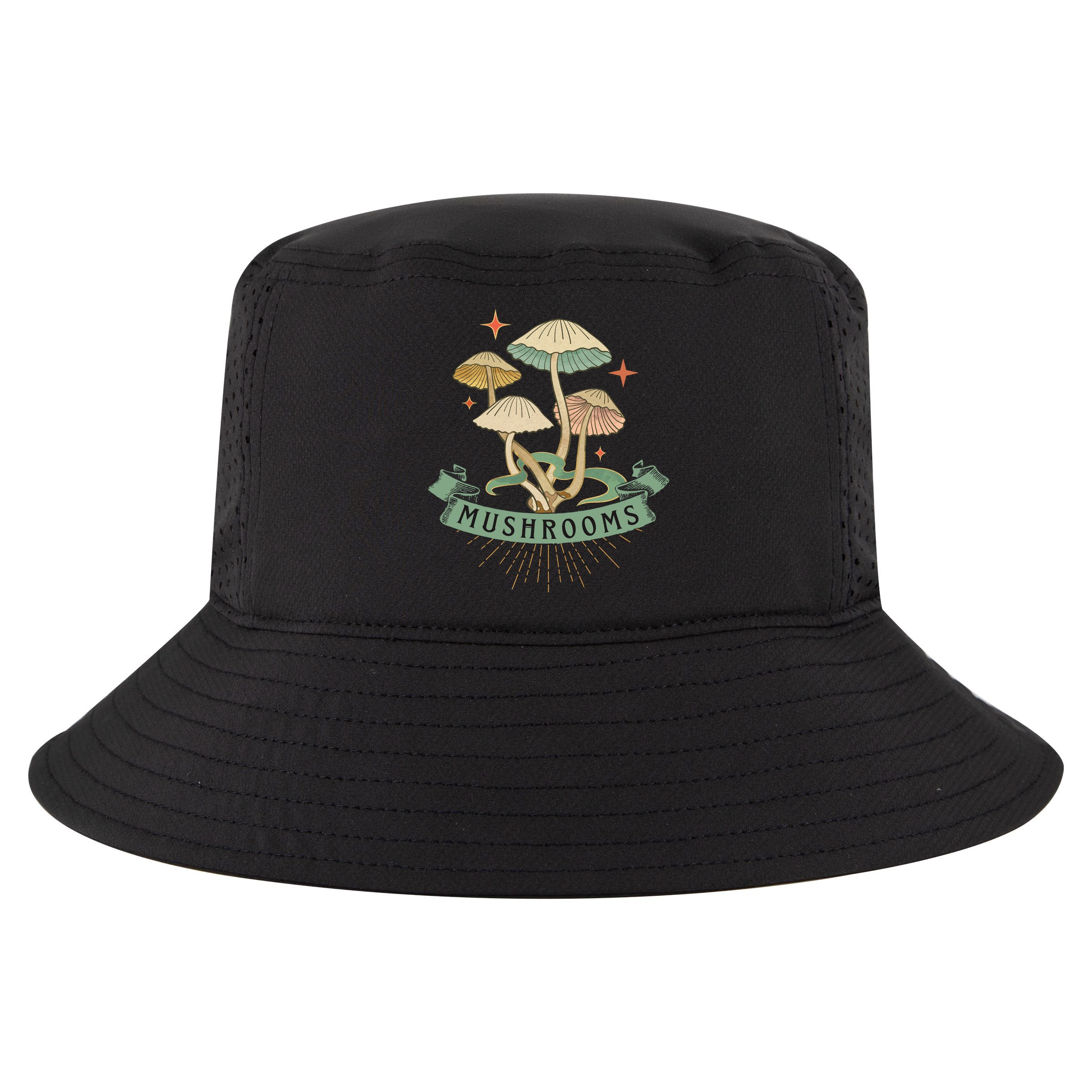 Foraging Wild Mushroom Vintage Fungi Champignon Funny Fungus Shroom Morel Hunter Cool Comfort Performance Bucket Hat