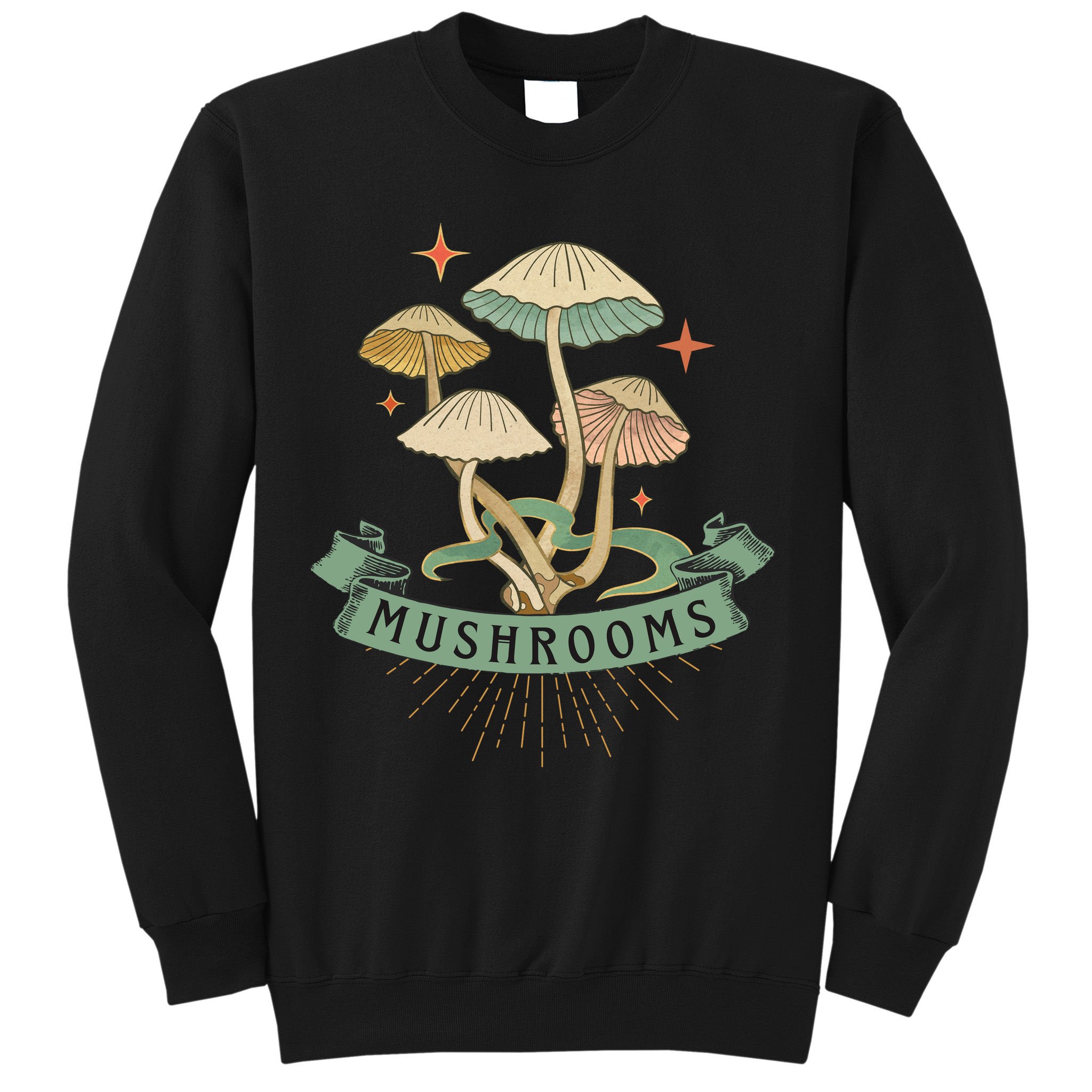 Foraging Wild Mushroom Vintage Fungi Champignon Funny Fungus Shroom Morel Hunter Sweatshirt