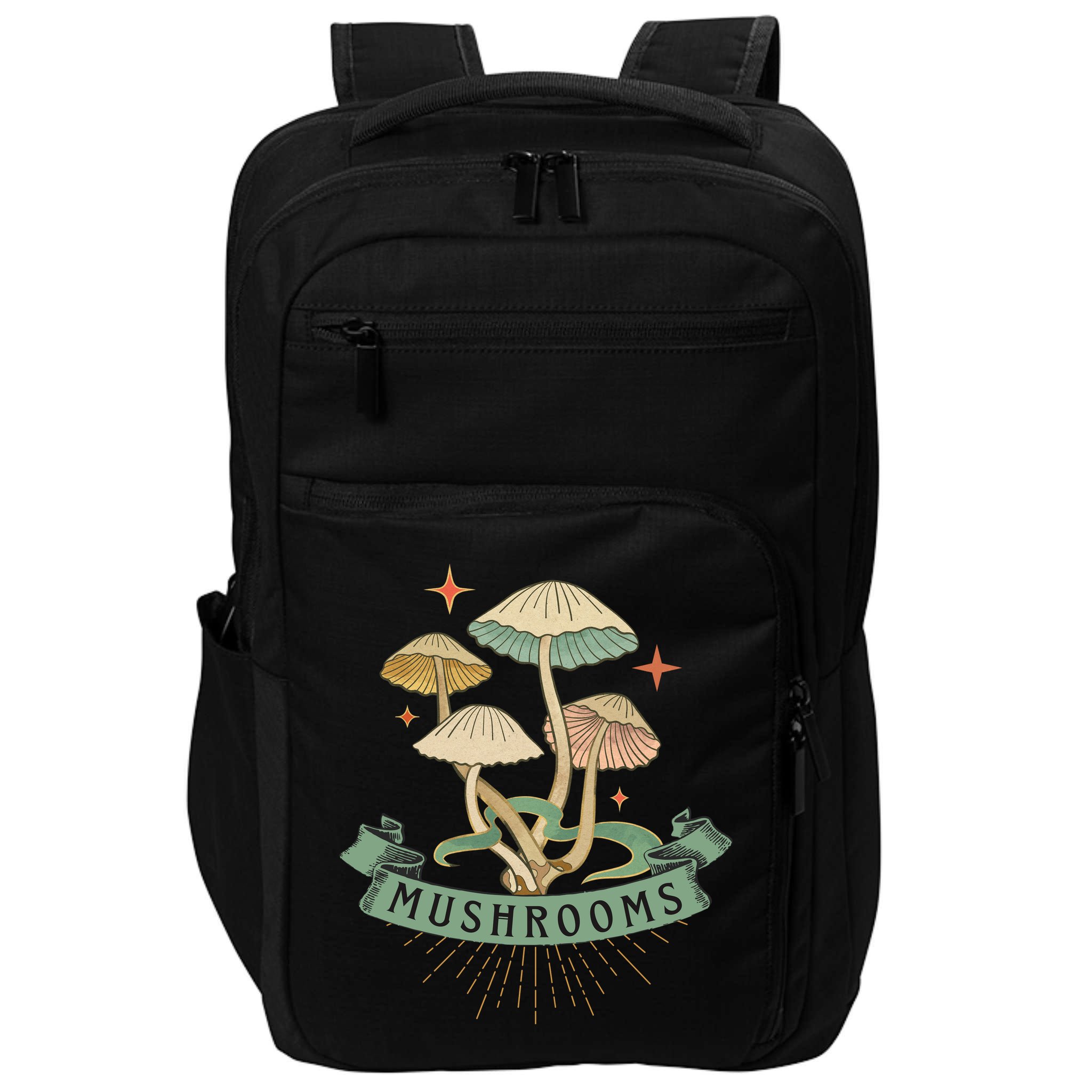 Foraging Wild Mushroom Vintage Fungi Champignon Funny Fungus Shroom Morel Hunter Impact Tech Backpack