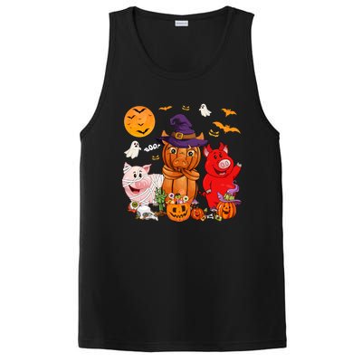 Funny Witch Mummy Pigs Lover Farmer Halloween Costume Day Cool Gift PosiCharge Competitor Tank