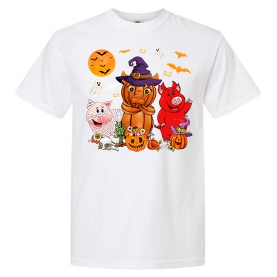 Funny Witch Mummy Pigs Lover Farmer Halloween Costume Day Cool Gift Garment-Dyed Heavyweight T-Shirt