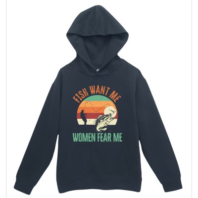 Fish Want Me Wo Fear Me Fishing Fisherman Angler Urban Pullover Hoodie