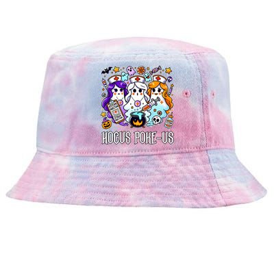 Funny Witches Nurse Spooky Nurse Witch Halloween Nursing Pun Tie-Dyed Bucket Hat