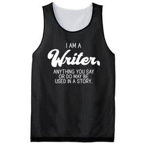 Funny Writer Novelist Author Poet Anything You Say Or Do Mesh Reversible Basketball Jersey Tank