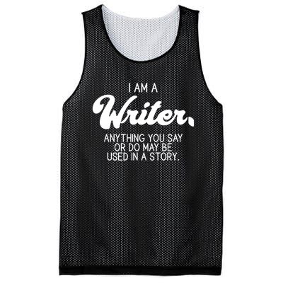 Funny Writer Novelist Author Poet Anything You Say Or Do Mesh Reversible Basketball Jersey Tank