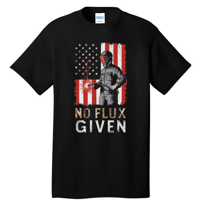 Funny Welding No Flux Given Vintage Welder American Flag Tall T-Shirt