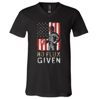 Funny Welding No Flux Given Vintage Welder American Flag V-Neck T-Shirt