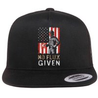 Funny Welding No Flux Given Vintage Welder American Flag Flat Bill Trucker Hat