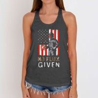 Funny Welding No Flux Given Vintage Welder American Flag Women's Knotted Racerback Tank