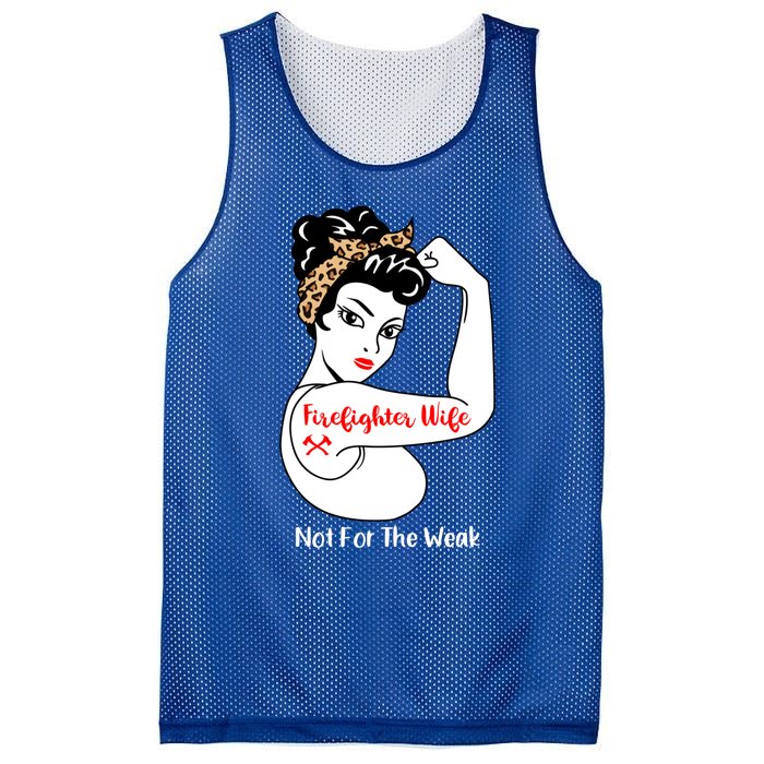 Firefighter Wife Not For The Weak Funny Leopard Fire Wife Cute Gift Mesh Reversible Basketball Jersey Tank